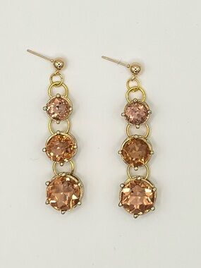 Pink Champagne Crystal Drop Earrings